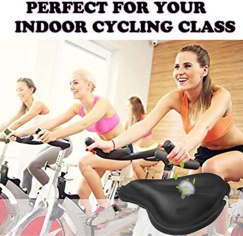 Merkloos Memory Foam Bicycle Saddle Cover with Gel – Comfortable Saddle Cushion for Women & Men – Suitable for Cruiser, Spinning & Home Trainer – 260x235mm – Black