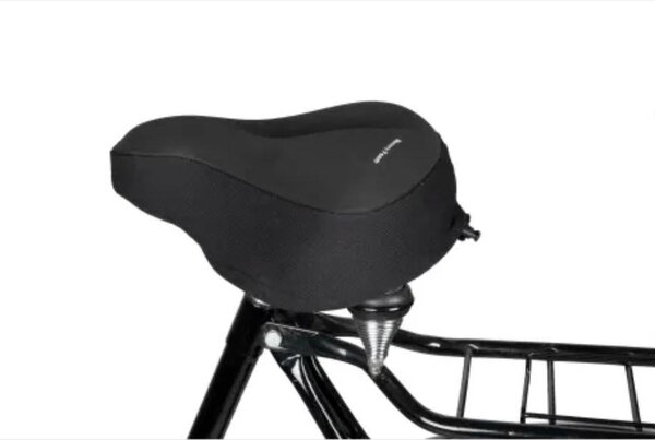 Merkloos Traagschuim Fietszadelhoes met Gel – Comfortabel Zadelkussen voor Dames & Heren – Geschikt voor Cruiser, Spinning & Hometrainer – 260x235mm – Zwart Memory Foam