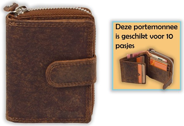 4 East Portemonnee - Portemonnee dames - Portemonnee heren - Portemonnee pasjes - RFID Protected Anti skim - 4East - 4E-209- Vintage-bruin 4 East Portemonnee - Portemonnee dames - Portemonnee heren - Portemonnee pasjes - RFID Protected Anti skim - 4East - 4E-209- Vintage-bruin