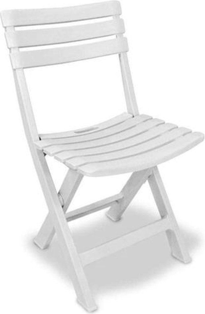 Merkloos 2 Stuks witte kunststof klapstoelen voor binnen en buiten Merkloos 2 Stuks witte kunststof klapstoelen voor binnen en buiten