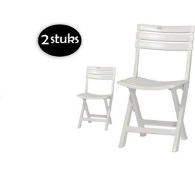Merkloos 2 pieces of white plastic folding chairs for indoors and outdoors Merkloos 2 pieces of white plastic folding chairs for indoors and outdoors