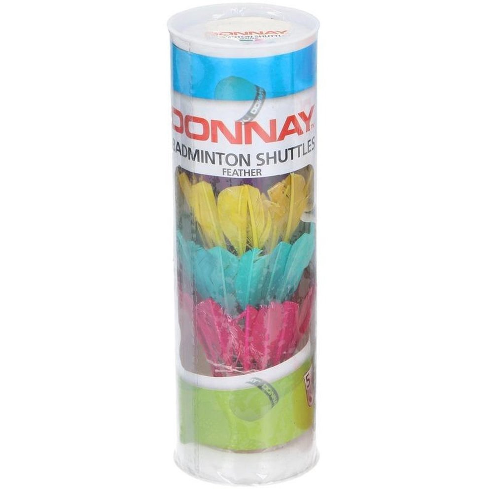 Merkloos 5x Veren badminton shuttles gekleurd Donnay - Badminton accessoires Merkloos 5x Veren badminton shuttles gekleurd Donnay - Badminton accessoires