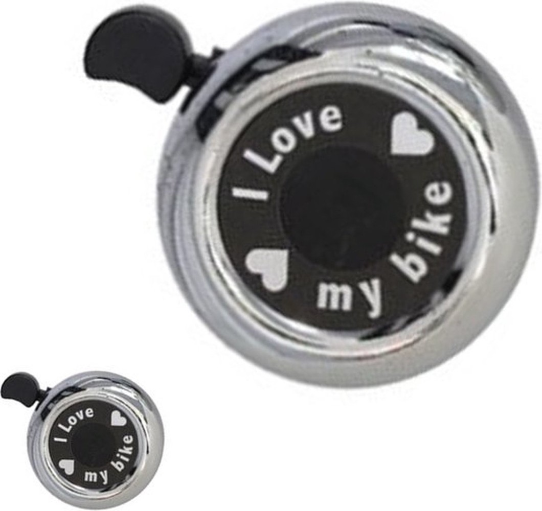 Merkloos I love my Bike - Fietsbel - 5,5X3 CM - 2 stuks in de verpakking Merkloos I love my Bike - Fietsbel - 5,5X3 CM - 2 stuks in de verpakking