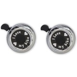 Merkloos I love my Bike - Bicycle bell - 5.5X3 CM - 2 pieces in the package Merkloos I love my Bike - Bicycle bell - 5.5X3 CM - 2 pieces in the package