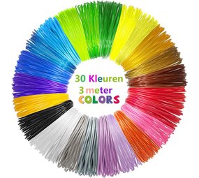 Discountershop 3D pen vullingen - PLA - 30 kleuren - 3D pen filament -3 meter per kleur - navulling - Glow in the dark - sjablonen - Hervulling Discountershop 3D pen vullingen - PLA - 30 kleuren - 3D pen filament -3 meter per kleur - navulling - Glow in the dark - sjablonen - Hervulling