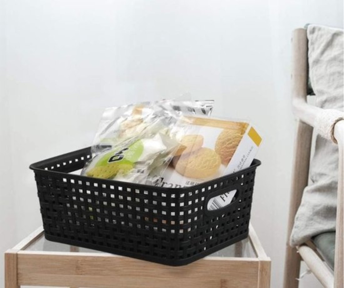 Merkloos 6-Pack Mix Zwarte Plastic Geweven Rotan Opbergmand Desktop Manden Plastic Fruitmand - Opberger - Opbergmanden Merkloos 6-Pack Mix Zwarte Plastic Geweven Rotan Opbergmand Desktop Manden Plastic Fruitmand - Opberger - Opbergmanden