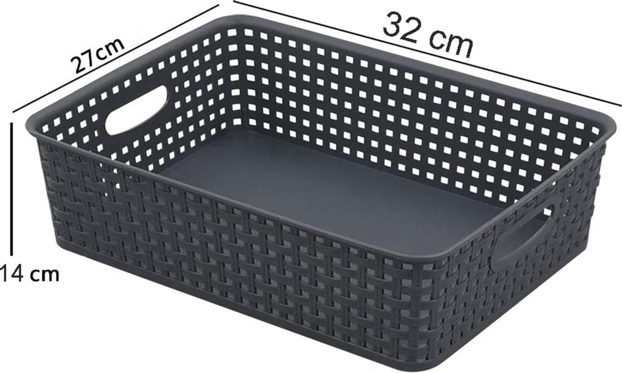Merkloos 6-Pack Mix Zwarte Plastic Geweven Rotan Opbergmand Desktop Manden Plastic Fruitmand - Opberger - Opbergmanden Merkloos 6-Pack Mix Zwarte Plastic Geweven Rotan Opbergmand Desktop Manden Plastic Fruitmand - Opberger - Opbergmanden
