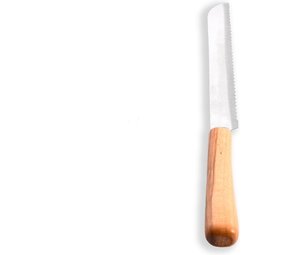 Discountershop Broodmes RVS steel en houten handvat 33.5 cm