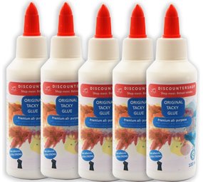 Discountershop Tacky glue with content of 100 ML - 5 pieces in the package - 500 ML Discountershop Tacky glue with content of 100 ML - 5 pieces in the package - 500 ML