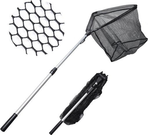 Discountershop Landing net Foldable Aluminum - black/grey - 170cm Discountershop Landing net Foldable Aluminum - black/grey - 170cm