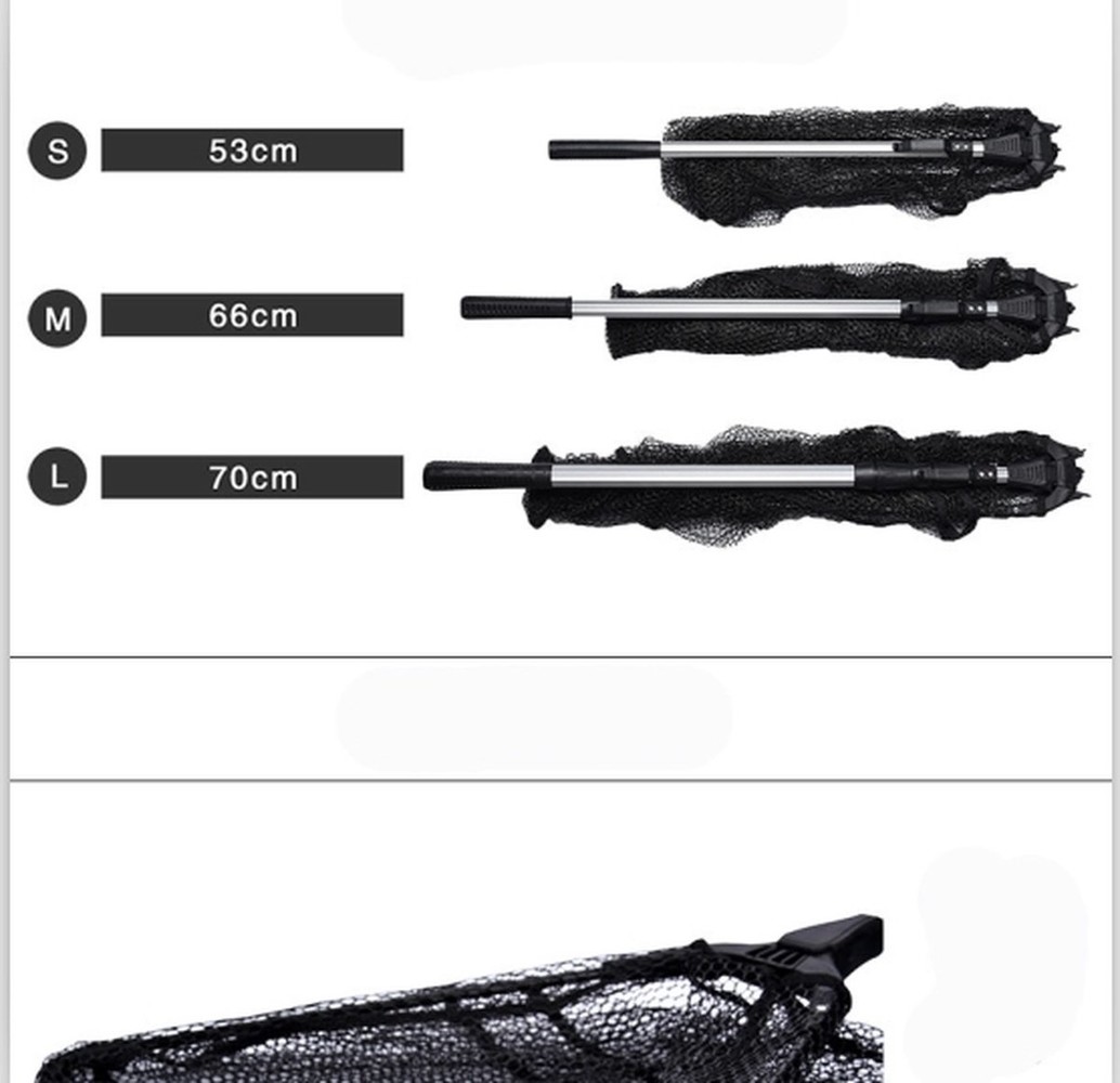 Discountershop Landing net Foldable Aluminum - black/grey - 170cm Discountershop Landing net Foldable Aluminum - black/grey - 170cm