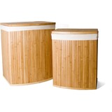 Merkloos 2-Delige Wasmanden met deksel | Wasmand Duurzaam | waszak katoen | Wasmand bamboe | 64L / 33L Merkloos 2-Delige Wasmanden met deksel | Wasmand Duurzaam | waszak katoen | Wasmand bamboe | 64L / 33L