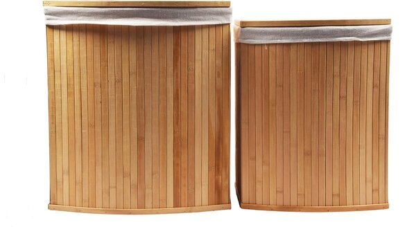 Merkloos 2-Piece Laundry Baskets with lid | Laundry Basket Sustainable | laundry bag cotton |Bamboo laundry basket | 64L / 33L Merkloos 2-Piece Laundry Baskets with lid | Laundry Basket Sustainable | laundry bag cotton |Bamboo laundry basket | 64L / 33L