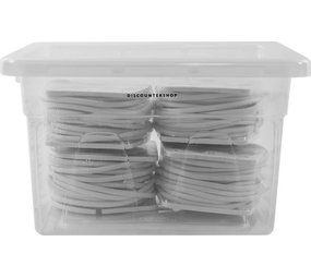 Discountershop Opbergbox Transparant - 40 cm - Polypropeen - Opberger - Opbergbakken - Opbergdoos -22liter - 40x32x24.5 CM