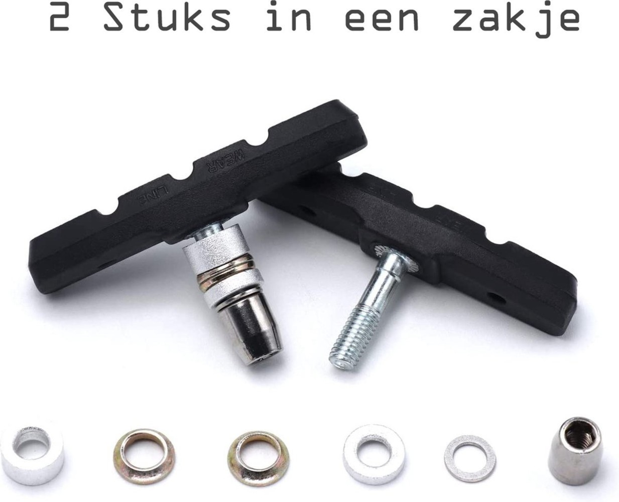 Discountershop 5 Set Universele Rubberen Fiets V Remblokken Set - 5 Paar – 10 Stuks – 70mm | Rubber Remblokjes | Fietsen Remblok | Remblokkenset | Remblokset Geschikt voor Mountainbike, Stadsfiets, Vouwfiets en Tourfiets Discountershop 5 Set Universele Rubberen Fiets V Remblokken Set - 5 Paar – 10 Stuks – 70mm | Rubber Remblokjes | Fietsen Remblok | Remblokkenset | Remblokset Geschikt voor Mountainbike, Stadsfiets, Vouwfiets en Tourfiets