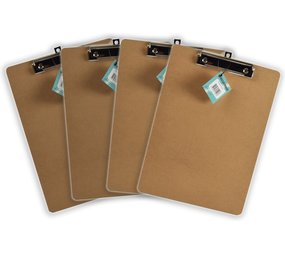 Discountershop 4x Klemborden - Klemborden A4 - Klemborden hout A4 31 x 22 x 1.5 cm Discountershop 4x Klemborden - Klemborden A4 - Klemborden hout A4 31 x 22 x 1.5 cm