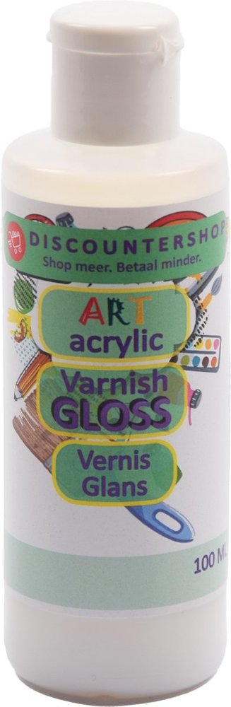 Discountershop Acrylvernis Glanzende vernis Transparant 100 ML Gloss Acrylic varnish Discountershop Acrylvernis Glanzende vernis Transparant 100 ML Gloss Acrylic varnish