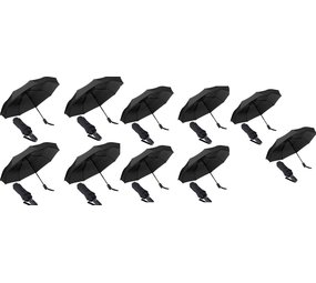 Discountershop 10x Automatic Storm Umbrella - Umbrella - Automatic, Foldable & Windproof up to 70 - 80 km p/h - Ø 95 cm - 7 panels - Double Layer - Black Discountershop 10x Automatic Storm Umbrella - Umbrella - Automatic, Foldable & Windproof up to 70 - 80 km p/h - Ø 95 cm - 7 panels - Double Layer - Black