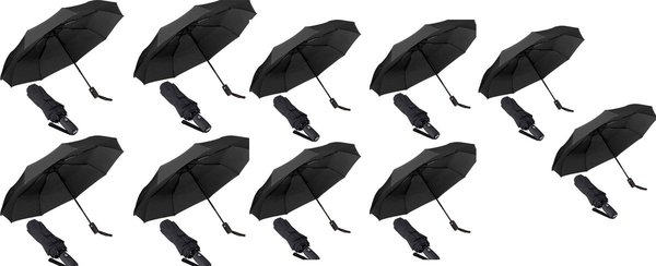Discountershop 10x Automatic Storm Umbrella - Umbrella - Automatic, Foldable & Windproof up to 70 - 80 km p/h - Ø 95 cm - 7 panels - Double Layer - Black Discountershop 10x Automatic Storm Umbrella - Umbrella - Automatic, Foldable & Windproof up to 70 - 80 km p/h - Ø 95 cm - 7 panels - Double Layer - Black