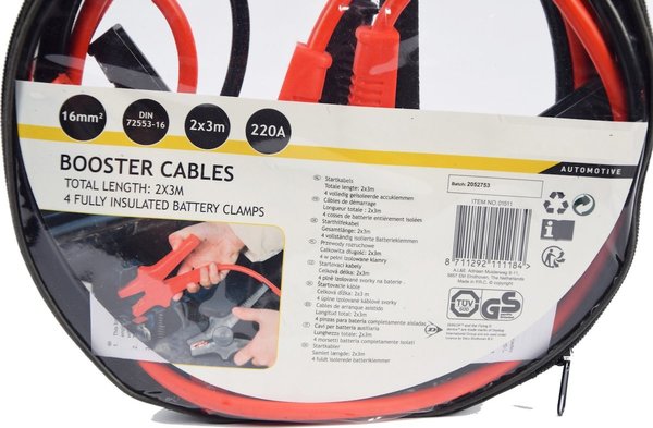 Merkloos Startkabel 220 Ampere met opbergtas (12V/24V)