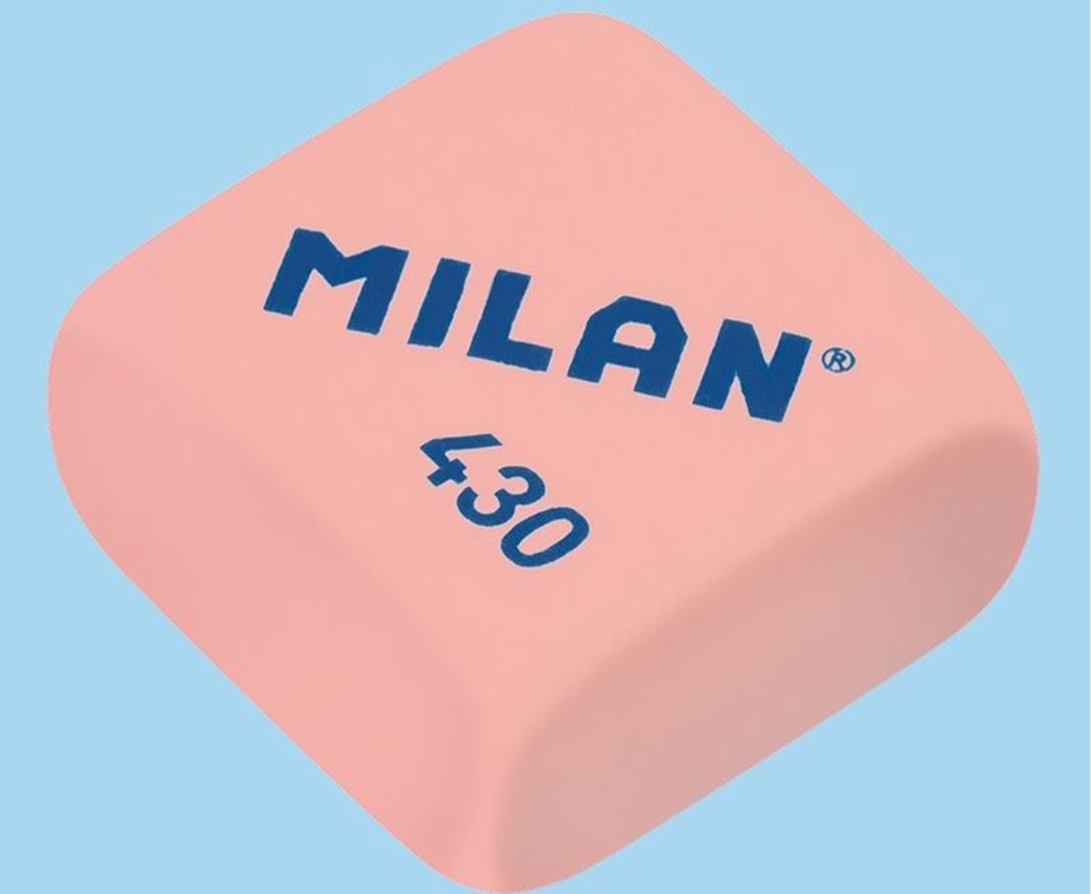 Merkloos 30 Erasers - The Classic MILAN Rubber Eraser |Soft Eraser | Erasers | Crafts | 2.8 x 2.8 x 3 cm White,Pink