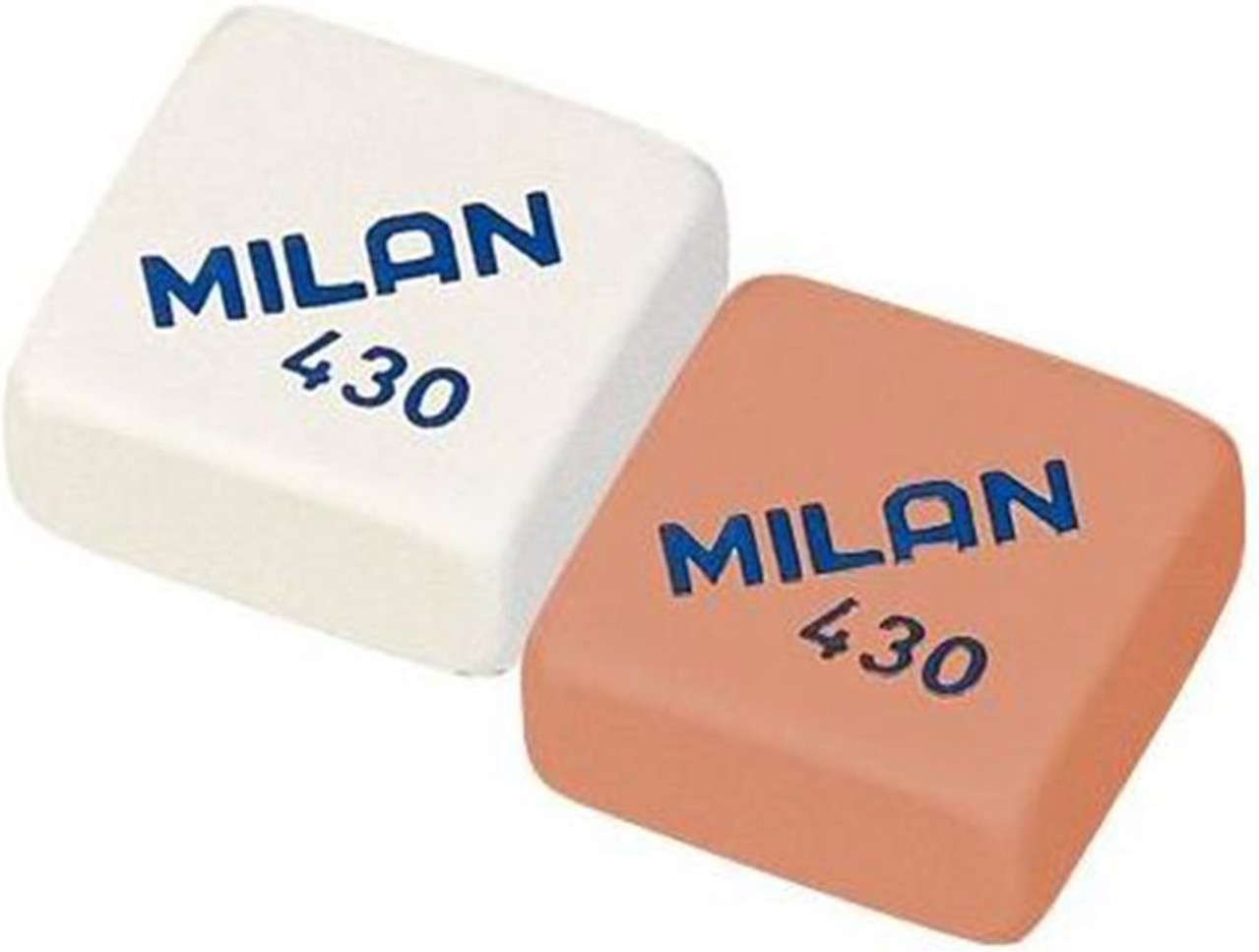 Merkloos 30 Erasers - The Classic MILAN Rubber Eraser |Soft Eraser | Erasers | Crafts | 2.8 x 2.8 x 3 cm White,Pink