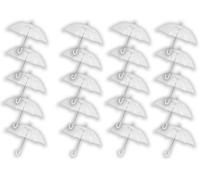 Discountershop Paraplu Transparant Groot 100 cm - 20 stuks Voordelpak - Doorzichtige Koepelparaplu - Stevige & Lichtgewicht Discountershop Paraplu Transparant Groot 100 cm - 20 stuks Voordelpak - Doorzichtige Koepelparaplu - Stevige & Lichtgewicht
