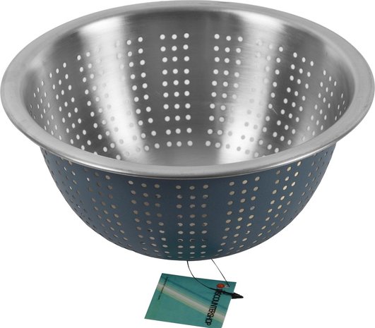 Discountershop Small kitchen colander stainless steel - blue 24 cm Discountershop Small kitchen colander stainless steel - blue 24 cm