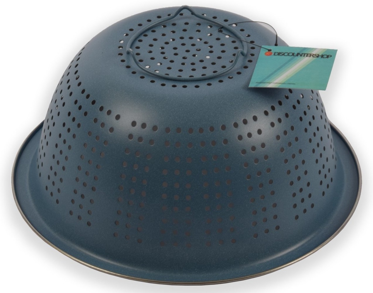 Discountershop Small kitchen colander stainless steel - blue 24 cm Discountershop Small kitchen colander stainless steel - blue 24 cm