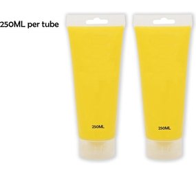 Merkloos Acrylverf geel - 2 stuks Geel 250 ml per tube Merkloos Acrylverf geel - 2 stuks Geel 250 ml per tube