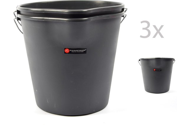 Merkloos Bouwemmer - 12L - Met tuit - 3 stuks Merkloos Bouwemmer - 12L - Met tuit - 3 stuks
