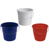 Discountershop 3 Piece bucket Sturdy household buckets - 10 liter construction bucket, bucket with handle, harvest bucket, cleaning bucket, water bucket, cement bucket, mortar bucket