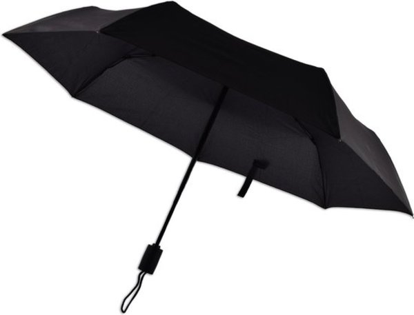 Discountershop 16x Automatic Storm Umbrella - Umbrella - Automatic, Foldable & Windproof up to 70 - 80 km p/h - Ø 95 cm - 7 panels - Double Layer - Black