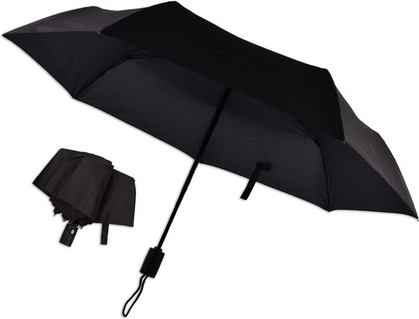 Discountershop 16x Automatic Storm Umbrella - Umbrella - Automatic, Foldable & Windproof up to 70 - 80 km p/h - Ø 95 cm - 7 panels - Double Layer - Black