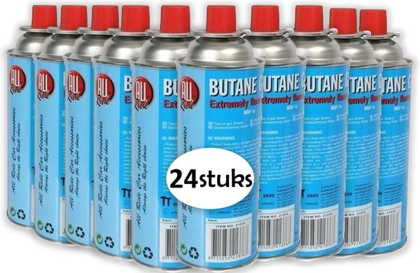 Merkloos 400ml Butane Gas Cans for Camping Stoves - Large MSF-1a Supply for Groups - Organisers and Multi-Day Outdoor Use - 24 Pieces Merkloos 400ml Butane Gas Cans for Camping Stoves - Large MSF-1a Supply for Groups - Organisers and Multi-Day Outdoor Use - 24 Pieces