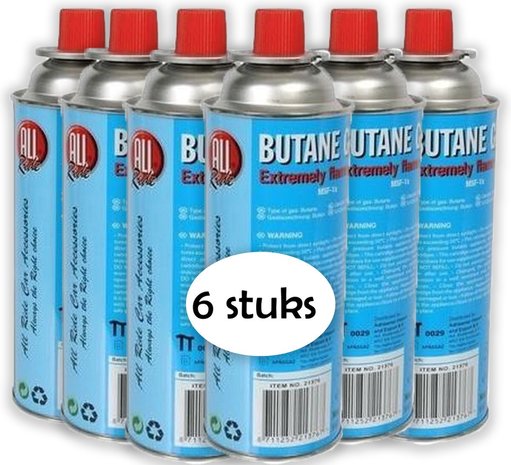 Merkloos Set of 6 400ml Butane Gas Cans with MSF-1a Connection for Camping Stoves, Gas Burners and Multi-Day Outdoor Activities Merkloos Set of 6 400ml Butane Gas Cans with MSF-1a Connection for Camping Stoves, Gas Burners and Multi-Day Outdoor Activities