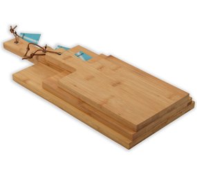 Discountershop Set van 3 stuks bamboe houten snijplanken - S-30x15cm -M-35x17cm -45x19cm Discountershop Set van 3 stuks bamboe houten snijplanken - S-30x15cm -M-35x17cm -45x19cm