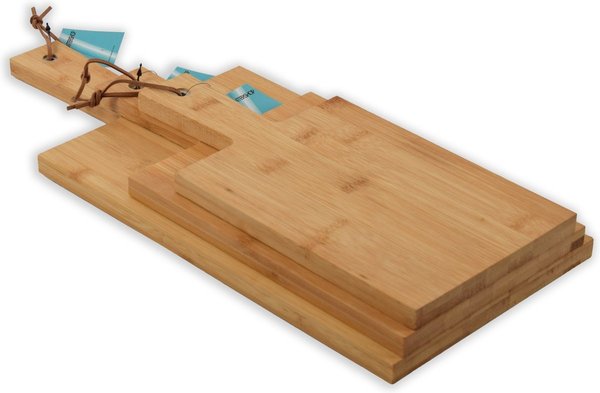 Discountershop Set of 3 bamboo wooden cutting boards - S-30x15cm -M-35x17cm -45x19cm Discountershop Set of 3 bamboo wooden cutting boards - S-30x15cm -M-35x17cm -45x19cm