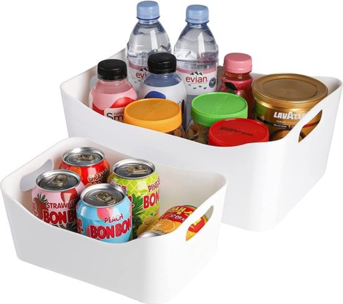 Discountershop Pack of 3 Storage Basket with Handles - Size 200mm x 140mm x 80mm