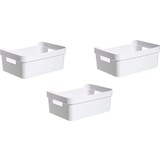 Discountershop 3 stuks Opbergmand met Handvatten - Afmeting 200 mm x 140 mm x 80mm