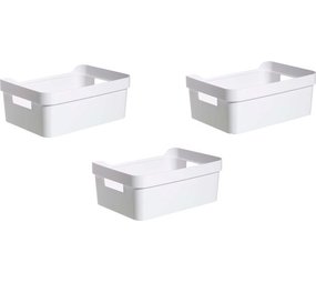 Discountershop Pack of 3 Storage Basket with Handles - Size 200mm x 140mm x 80mm