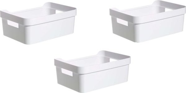 Discountershop Pack of 3 Storage Basket with Handles - Size 200mm x 140mm x 80mm