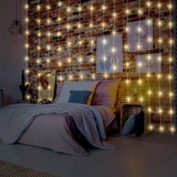 Discountershop Light curtain | Light vorhang | warm white | +8 functions | curtain lighting 200 led| 190x100cm Discountershop Light curtain | Light vorhang | warm white | +8 functions | curtain lighting 200 led| 190x100cm