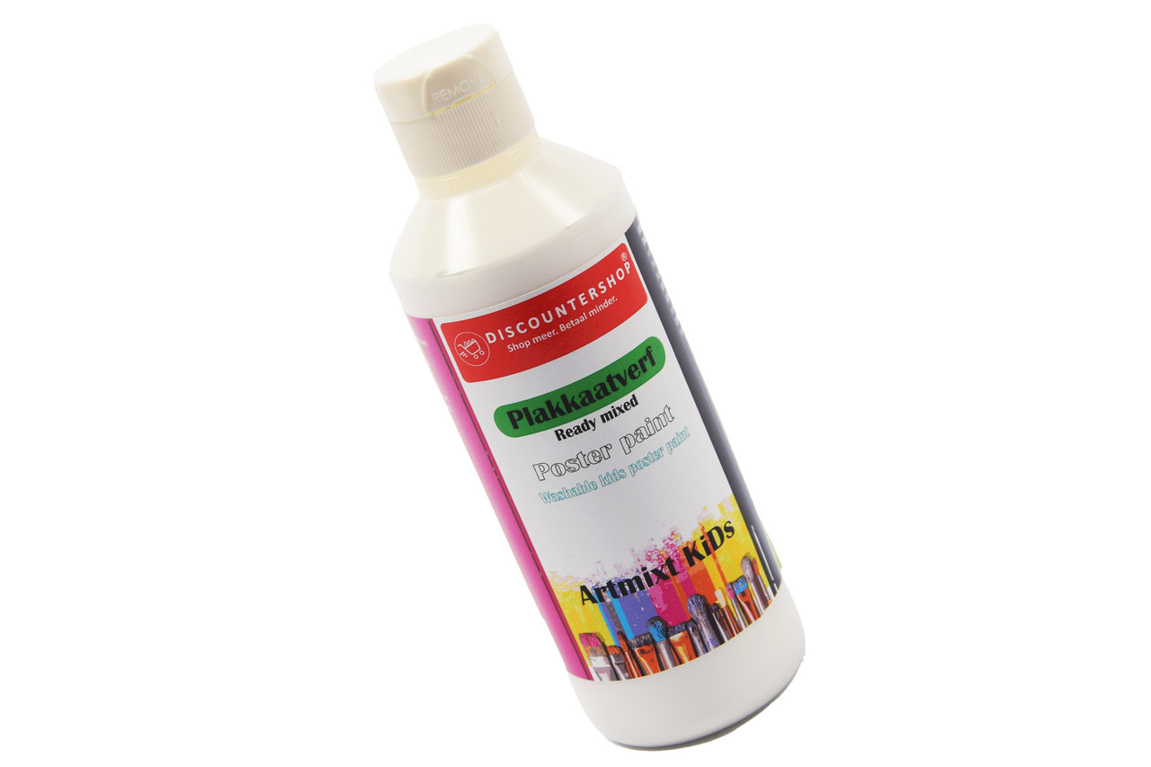 Discountershop Plakkaatverf Discountershop - Plakkaatverf Basic waterbasis 250 ML - Plakkaatverf kinderen - Wit Discountershop Plakkaatverf Discountershop - Plakkaatverf Basic waterbasis 250 ML - Plakkaatverf kinderen - Wit