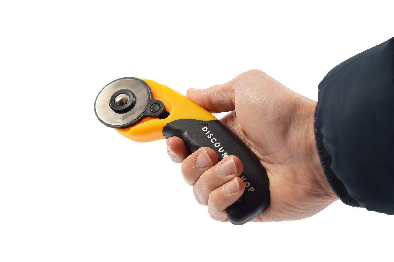 Discountershop Professionele Rolmes met veiligheidssluiting -Rolmes voor Stof, Leer, Papier, Karton, Vezel - Snijmes – Rolmessen – Rolmes 45 mm Discountershop Professionele Rolmes met veiligheidssluiting -Rolmes voor Stof, Leer, Papier, Karton, Vezel - Snijmes – Rolmessen – Rolmes 45 mm