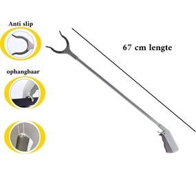 Merkloos Afvalgrijper/ Grijphulp 67 cm - Grijs