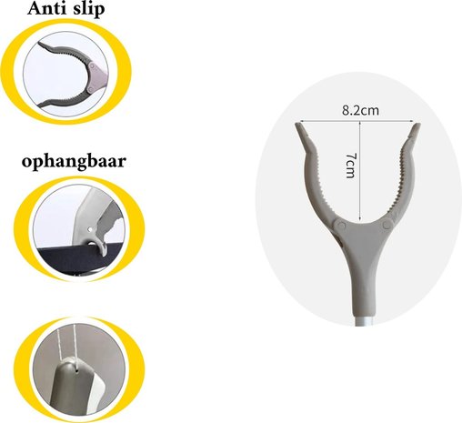 Merkloos Grabber Stick Rubbish Picker - 67 cm - Grey