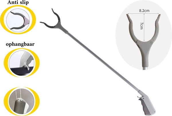 Merkloos Grabber Stick Rubbish Picker - 67 cm - Grey