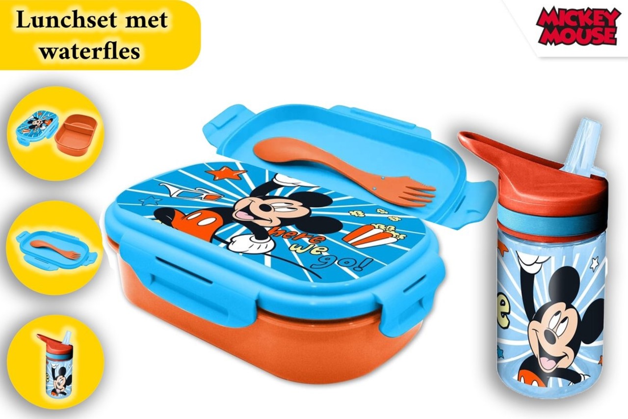 volwassen Kangoeroe cocaïne Mickey Mouse Lunchset - broodtrommel en drinkbeker 400 ml -  Discountershop.nl