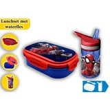 Spider-Man Spiderman Lunch Box and Water Bottle 400 ml Blue for Kids